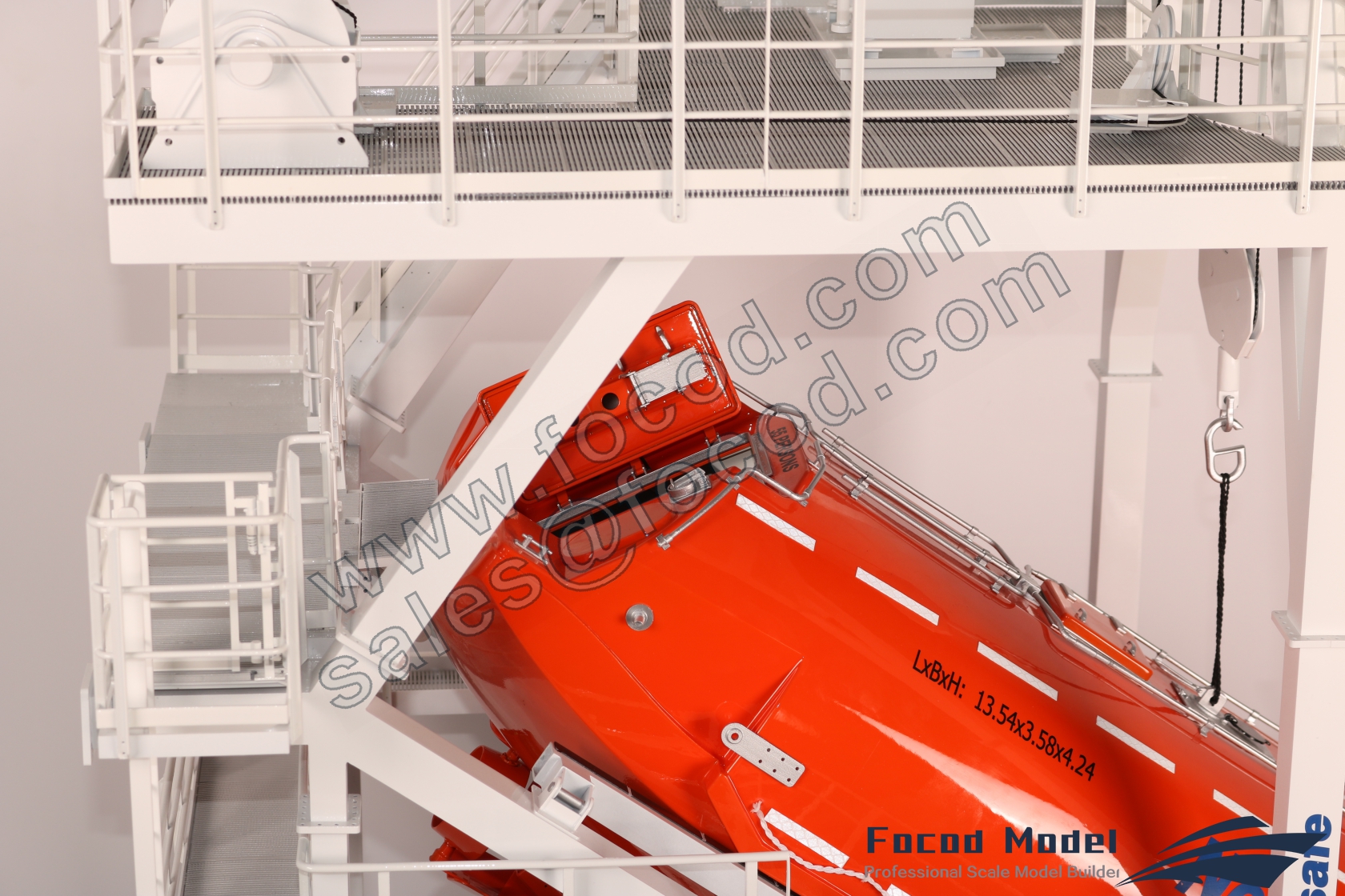 customized model of Free Fall Liftboat with davit